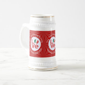 Caneca De Cerveja Sinalizador de LOVE Vermelho Mexicano Personalizad