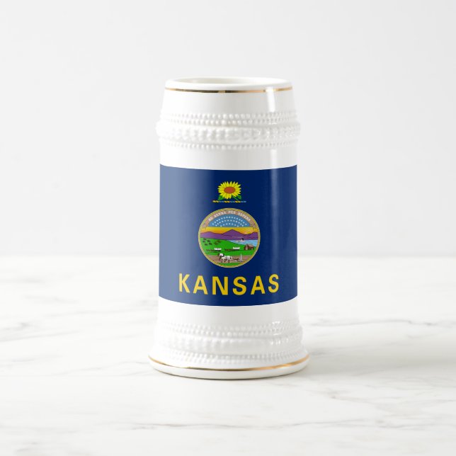 Caneca De Cerveja Sinalizador do Estado do Kansas (Centro)