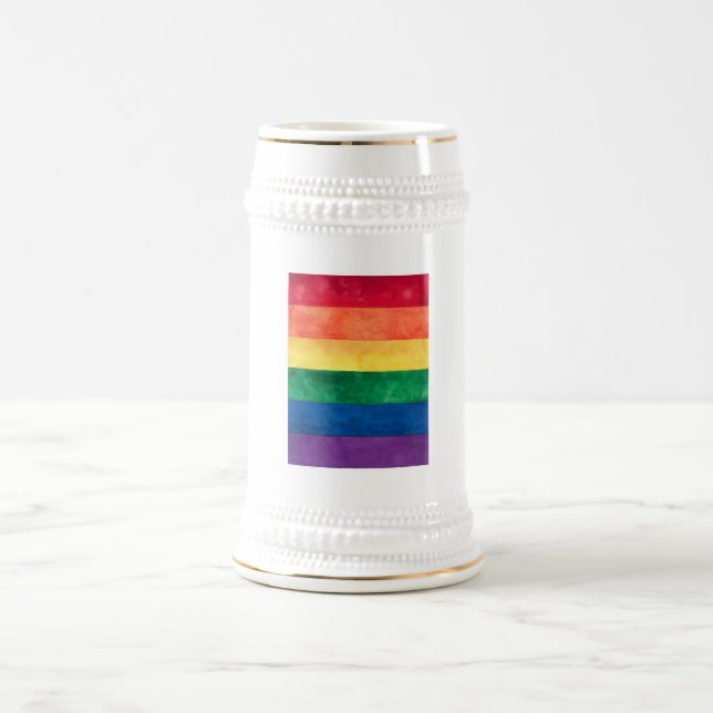 Caneca De Cerveja Sinalizador orgulho gay Arco-Íris (Centro)