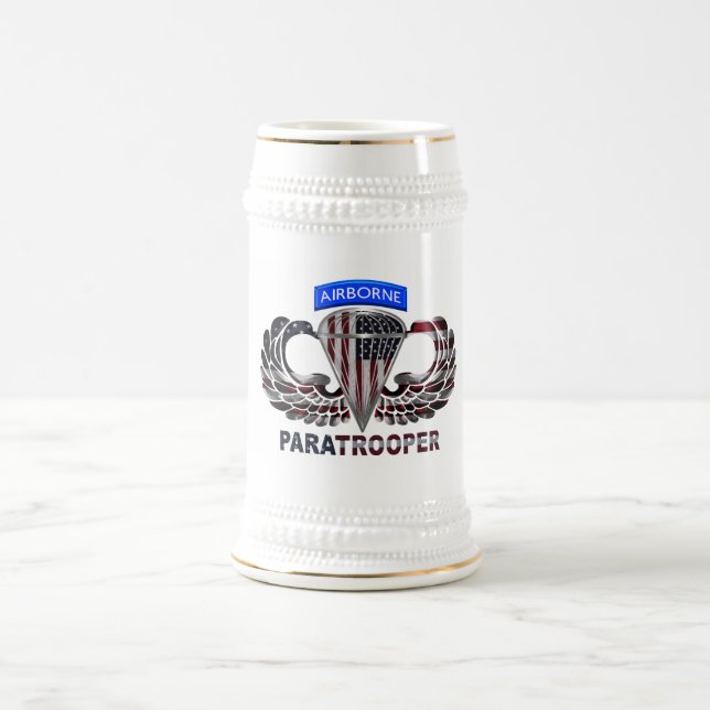 Caneca De Cerveja Sinalizador Paraquedista Americano Projetado Perso (Centro)