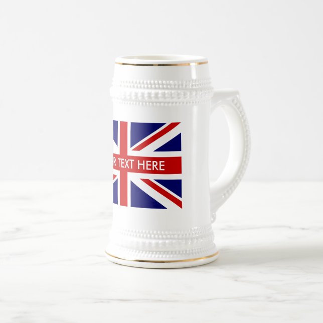 Caneca De Cerveja Sindicato Inglês bandeira da bandeira branca canec (Frente Esquerda)