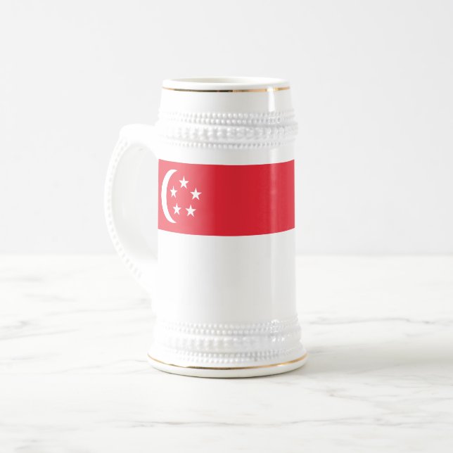 Caneca De Cerveja Singapore Flag (Frente Esquerda)