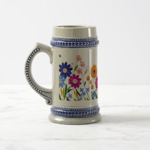 Caneca De Cerveja Sip in Bloom - Floral Fantasy Mug ☕ 💐