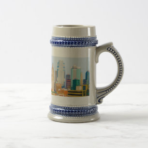 Caneca De Cerveja Skyline do centro de Kansas City da elevação alt