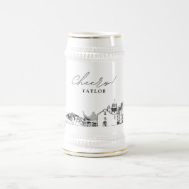 Caneca De Cerveja Skyline Personalizado de San Antonio Texas