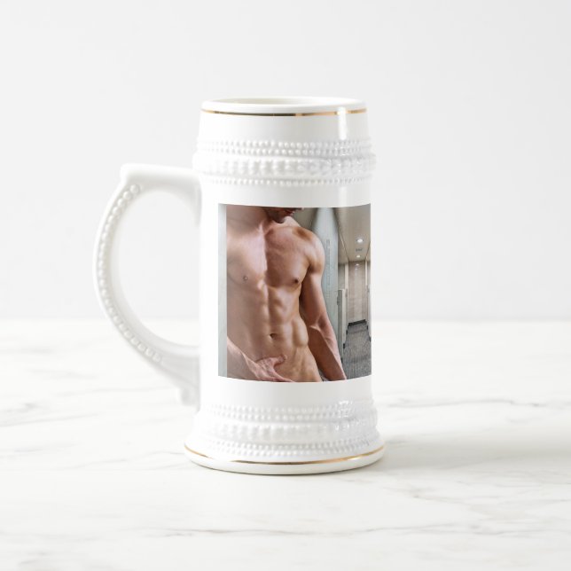 Caneca De Cerveja SlipperyJoe muscular sem camisa homem 6 maço ajust (Esquerda)