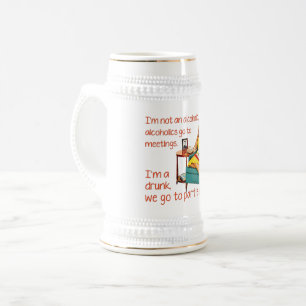 Caneca De Cerveja SlipperyJoe socializando vintage do bebendo