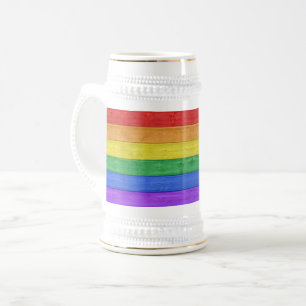 Caneca De Cerveja SlipperyJoe's artístico orgulho gay flag gay doft