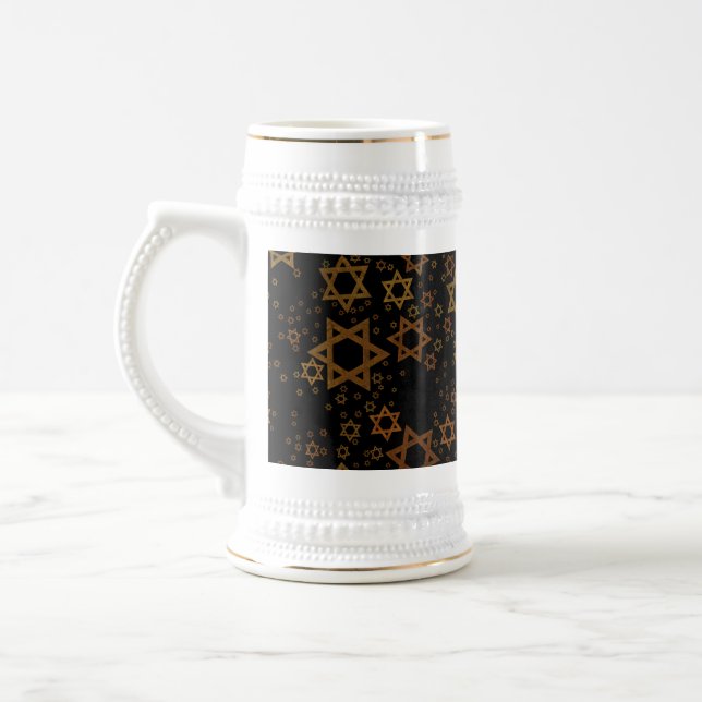 Caneca De Cerveja SlipperyJoe's Estrela de David artística temática  (Esquerda)