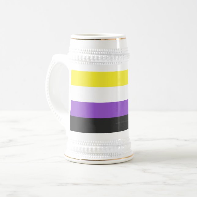 Caneca De Cerveja SlipperyJoe's Nonbinary Pride Flag gay LGBTQ (Frente Esquerda)