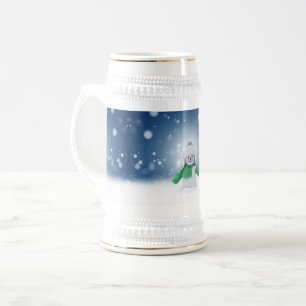 Caneca De Cerveja Snowman de inverno de Natal SlipperyJoe echarme