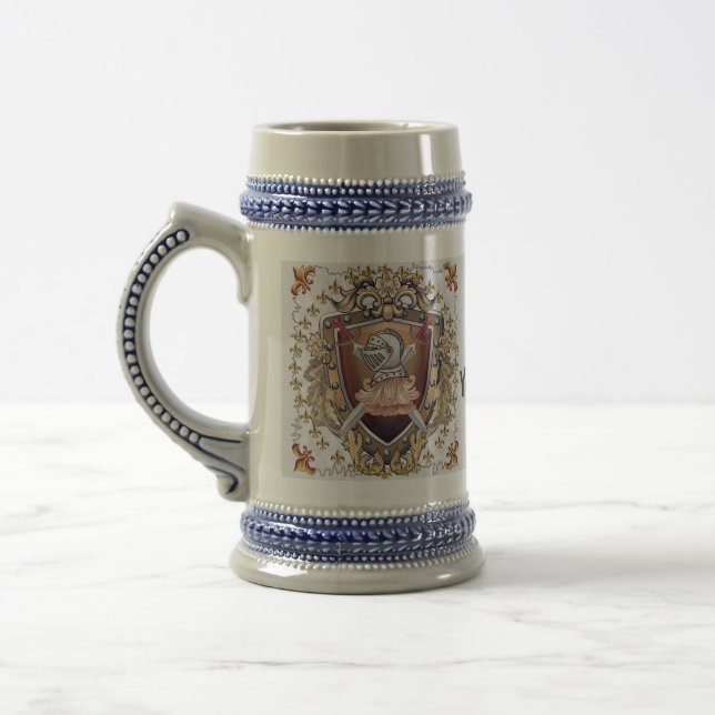 Caneca De Cerveja Sobrenome Escudo de Cavaleiro (Esquerda)