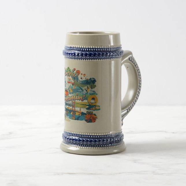 Caneca De Cerveja Sonhando com a Califórnia (Frente Esquerda)