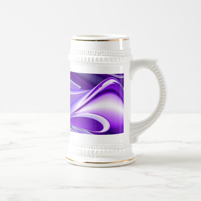 Caneca De Cerveja Sonho Roxo, Abstrato Fantasy Arte Arco-Íris (Direita)