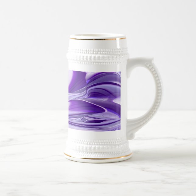 Caneca De Cerveja Sonho Roxo, Abstrato Fantasy Arte Arco-Íris (Direita)