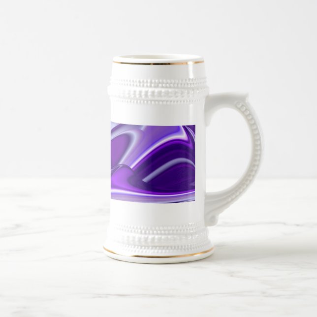 Caneca De Cerveja Sonho Roxo, Abstrato Fantasy Arte Arco-Íris (Direita)
