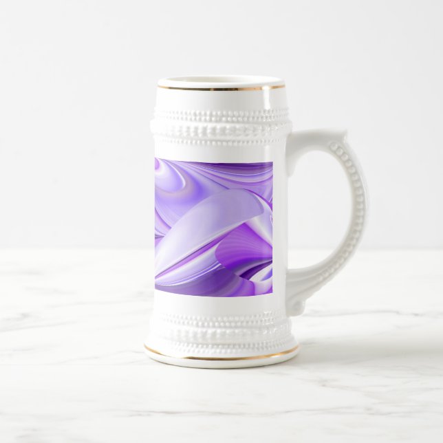 Caneca De Cerveja Sonho Roxo, Abstrato Fantasy Arte Arco-Íris (Direita)