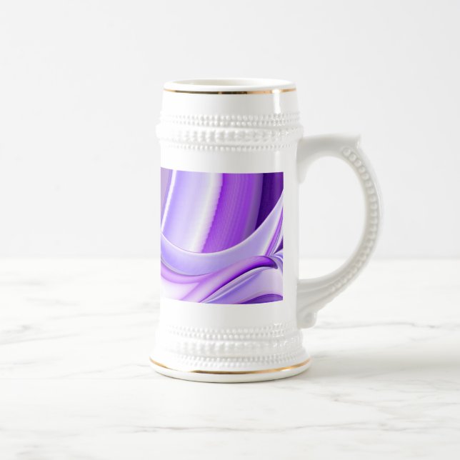 Caneca De Cerveja Sonho Roxo, Abstrato Fantasy Arte Arco-Íris (Direita)