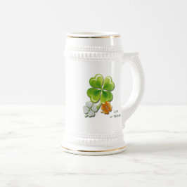 Caneca De Cerveja Sorte dos irlandeses. Tricolor Shamrocks Nome Pers