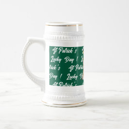 Caneca De Cerveja St Patrick's Lucky Day Cute Cat Leprechaun Hat,