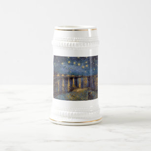 Caneca De Cerveja Starry Night Over Rhone River por Vincent Van Gogh