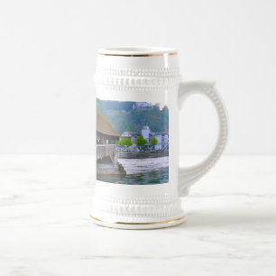 Caneca De Cerveja Suiça, lucerna, ponte de madeira medieval
