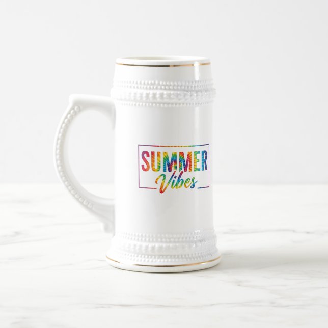 Caneca De Cerveja SUMMER Vibes Tie Dye Rainbow Coffee Mug Bold (Esquerda)