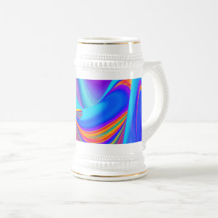 Caneca De Cerveja Summersense, Abstrato 3D Rainbowart