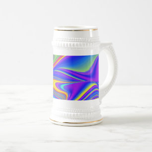 Caneca De Cerveja Summersense, Abstrato 3D Rainbowart