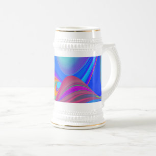 Caneca De Cerveja Summersense, Abstrato 3D Rainbowart