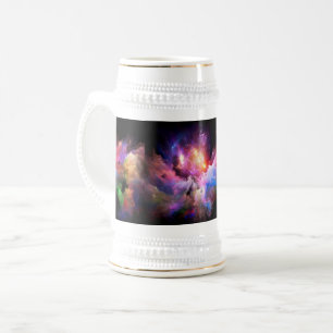 Caneca De Cerveja Surre vibrante de trabalho de arte de nuvem do Sli