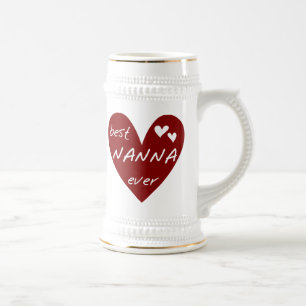 Caneca De Cerveja T-shirt e presentes de Nanna do coração vermelho