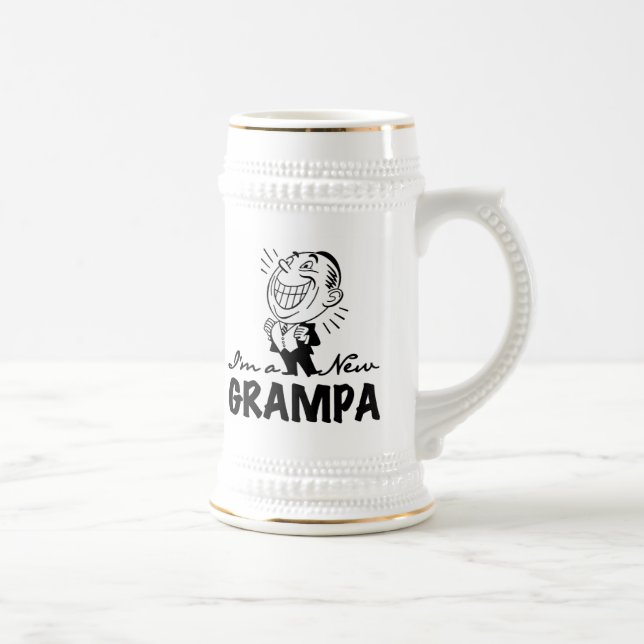 Caneca De Cerveja T-shirt e presentes novos de sorriso de Grampa (Direita)
