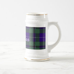 Caneca De Cerveja Tartan do Scottish da xadrez do clã de Douglas