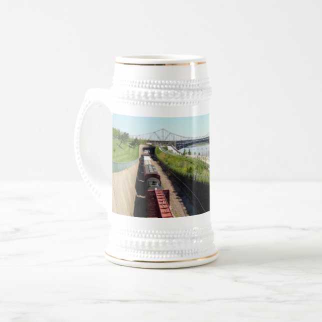 Caneca De Cerveja Tema da paisagem (Frente Esquerda)