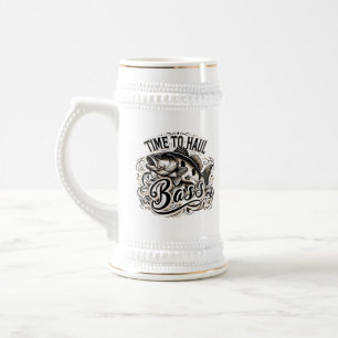Caneca De Cerveja Tempo Engraçado para Pescar Bass