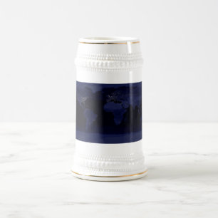 Caneca De Cerveja Terra Mundo Mapeia Luzes da Cidade à Noite por Sat