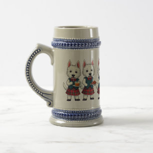 Caneca De Cerveja Terriers West Highland Noite de Burns Com Dram