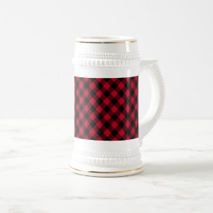Caneca De Cerveja Teste padrão da xadrez do búfalo da verificaçã