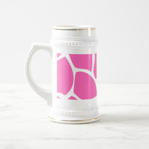 Caneca De Cerveja Teste padrão do impressão do girafa no rosa