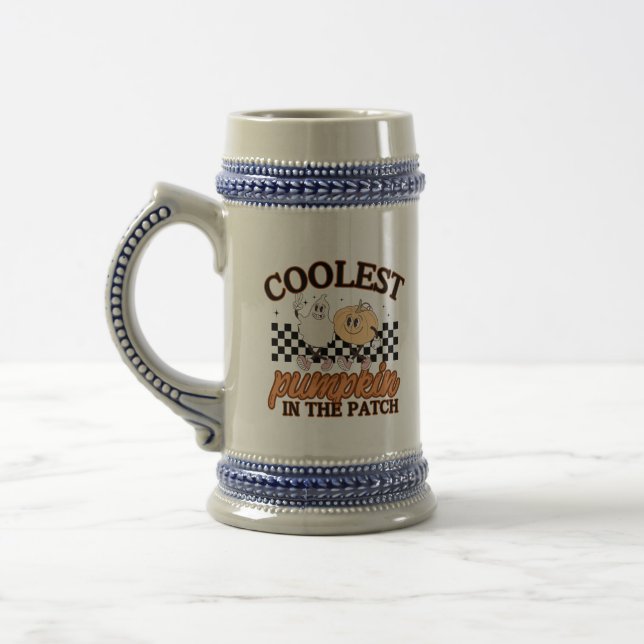 Caneca De Cerveja Teto Gráfico de Pumpkin Bonito (Esquerda)