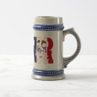 Caneca De Cerveja Texto do sinalizador do estado de Iowa