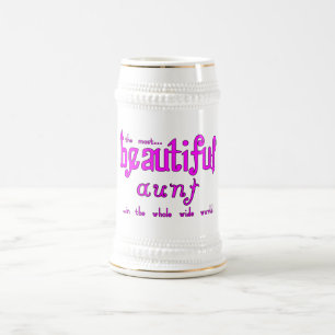 Caneca De Cerveja Tia bonita do Natal dos partidos de aniversários