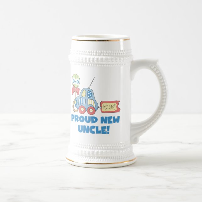 Caneca De Cerveja Tio Novo Carro Orgulhoso É um Garoto Dotado (Direita)