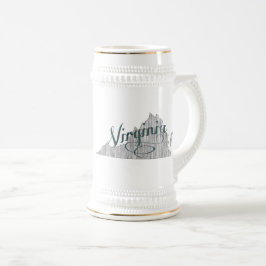 Caneca De Cerveja Tipografia do estado de Virgínia