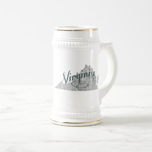 Caneca De Cerveja Tipografia do estado de Virgínia