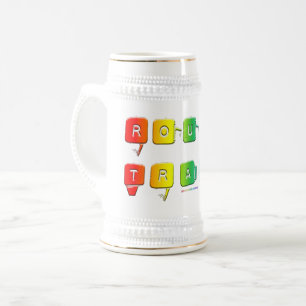 Caneca De Cerveja Tipografia pop queer de comércio áspero do Slipper