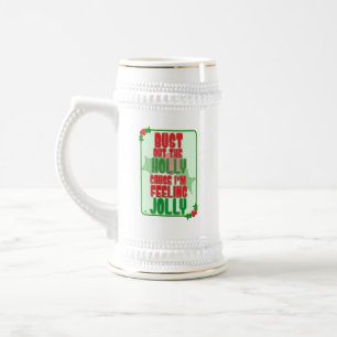 Caneca De Cerveja Tire o Azevinho Sentindo-me Alegre Design de Alegr