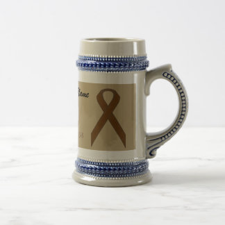 Caneca De Cerveja Tmpl Castanho Padrão de Fita por Kenneth Yoncich