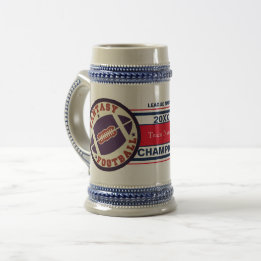 Caneca De Cerveja Troféu Fantasy Football Champion (Vermelho e Azul)